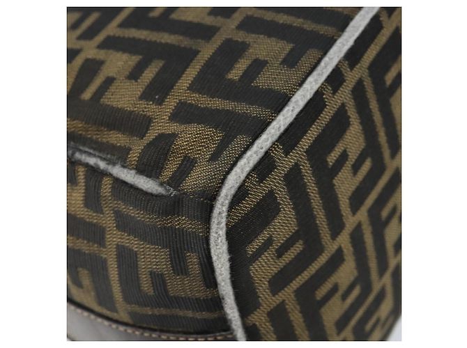 FENDI Zucca Canvas Kosmetiktasche Schwarz Braun Gold Auth ep13520 Golden - Ansicht 16