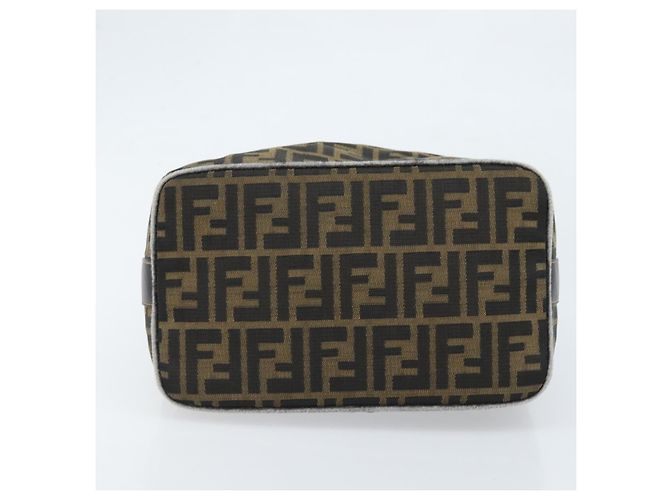 FENDI Zucca Canvas Kosmetiktasche Schwarz Braun Gold Auth ep13520 Golden - Ansicht 5