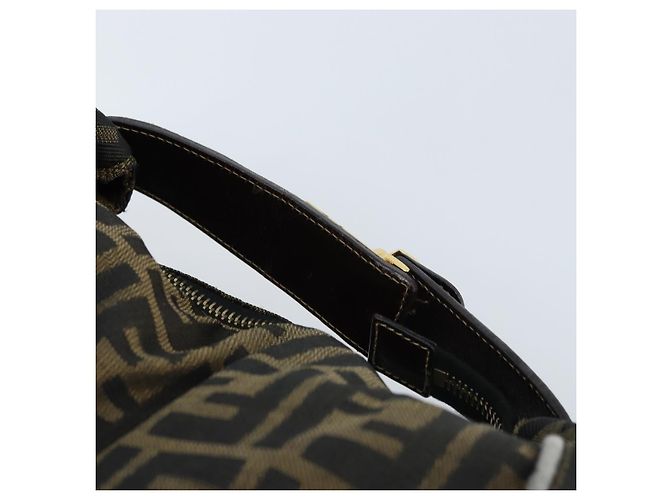 FENDI Zucca Canvas Kosmetiktasche Schwarz Braun Gold Auth ep13520 Golden - Ansicht 7