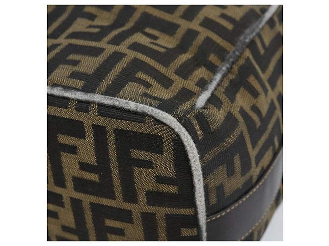 FENDI Zucca Canvas Kosmetiktasche Schwarz Braun Gold Auth ep13520 Golden - Ansicht 8