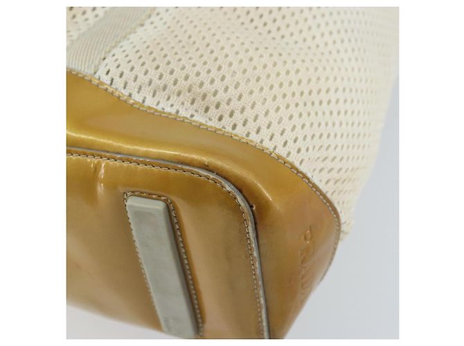 PRADA Borsa a Mano in Tela Bianca e Argento Auth bs33443 Bianco - vista 15
