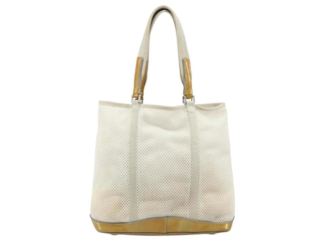 PRADA Borsa a Mano in Tela Bianca e Argento Auth bs33443 Bianco - vista 2