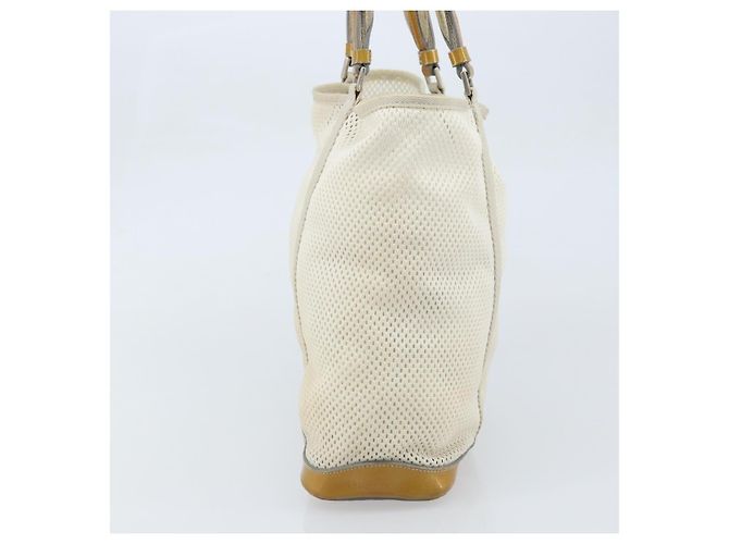 PRADA Borsa a Mano in Tela Bianca e Argento Auth bs33443 Bianco - vista 4