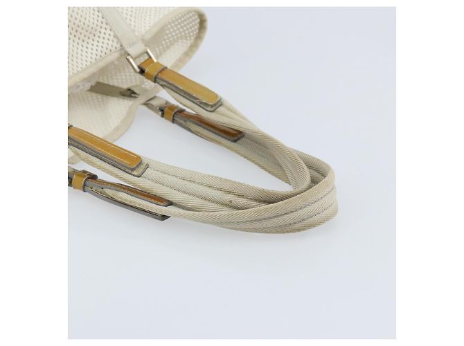 PRADA Borsa a Mano in Tela Bianca e Argento Auth bs33443 Bianco - vista 7
