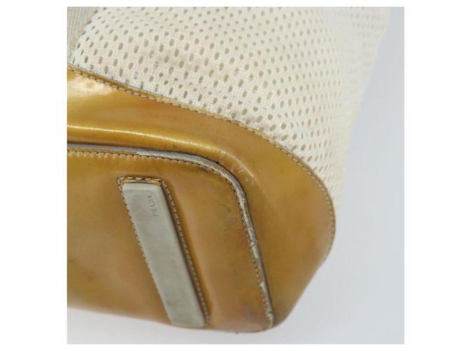 PRADA Borsa a Mano in Tela Bianca e Argento Auth bs33443 Bianco - vista 9