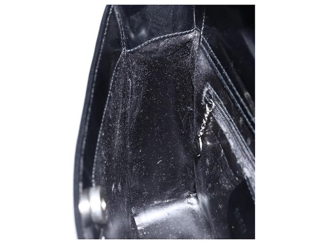 Borsa a Spalla GUCCI Pelle Verniciata Nera Argento 000 1186 0506 Auth ep13558 - vista 19
