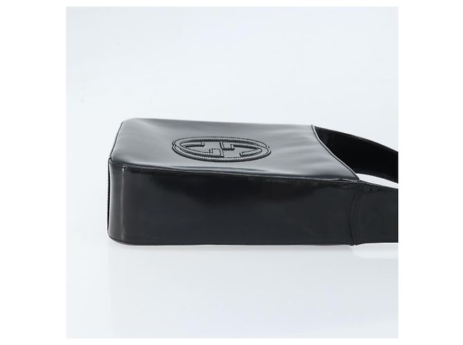 Borsa a Spalla GUCCI Pelle Verniciata Nera Argento 000 1186 0506 Auth ep13558 - vista 3
