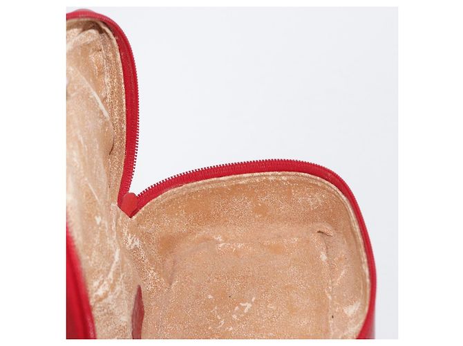 Borsa a mano Vanity in pelle rossa e oro GUCCI 032 1956 0141 Auth 173470 Rosso D'oro - vista 19