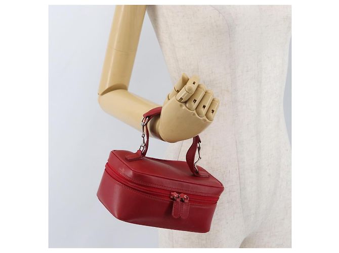 Borsa a mano Vanity in pelle rossa e oro GUCCI 032 1956 0141 Auth 173470 Rosso D'oro - vista 21