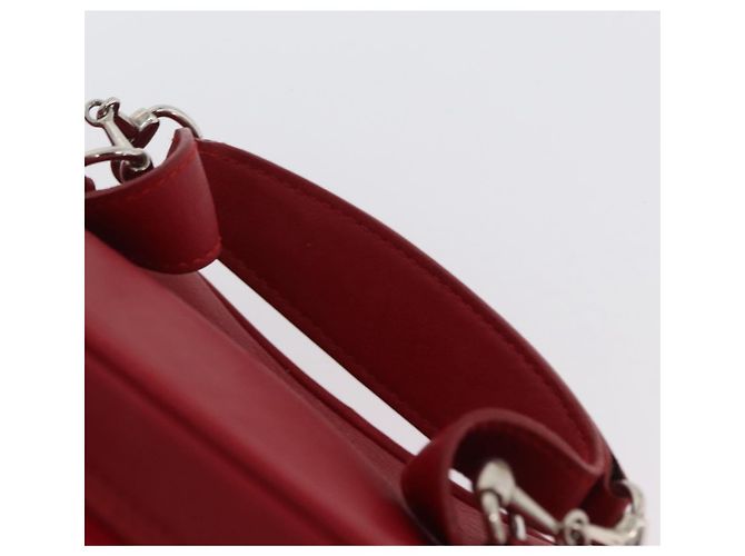 Borsa a mano Vanity in pelle rossa e oro GUCCI 032 1956 0141 Auth 173470 Rosso D'oro - vista 9