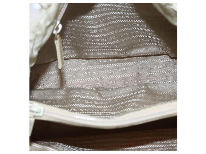 PRADA Borsa a mano in nylon avorio argento Auth LNZ228 Crudo - vista 10