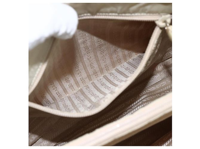 PRADA Borsa a mano in nylon avorio argento Auth LNZ228 Crudo - vista 11