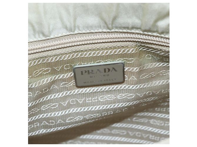 PRADA Borsa a mano in nylon avorio argento Auth LNZ228 Crudo - vista 18