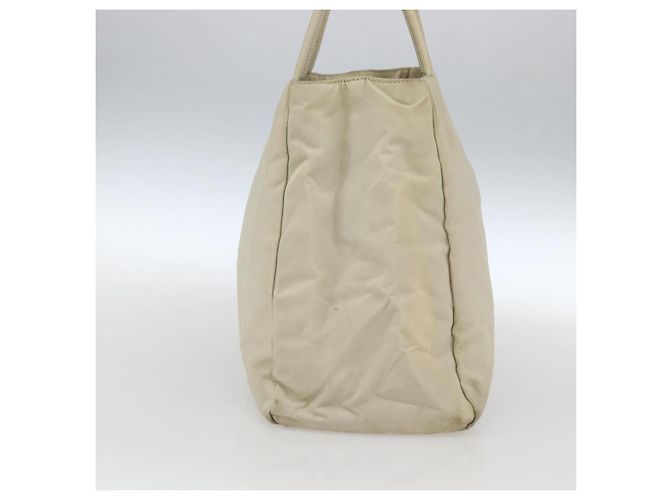 PRADA Borsa a mano in nylon avorio argento Auth LNZ228 Crudo - vista 3