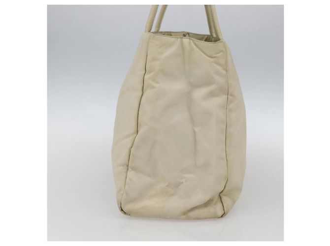 PRADA Borsa a mano in nylon avorio argento Auth LNZ228 Crudo - vista 4