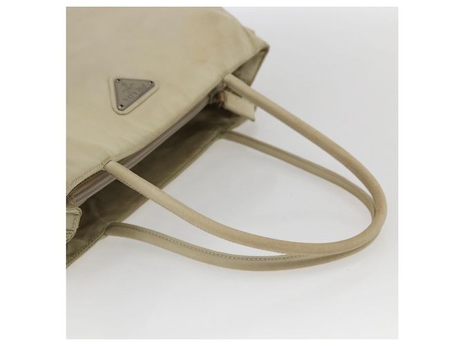 PRADA Borsa a mano in nylon avorio argento Auth LNZ228 Crudo - vista 7