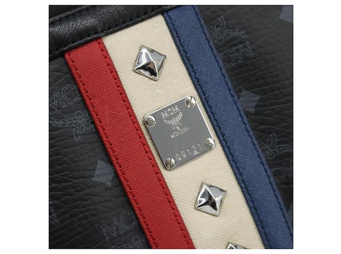 MCM Logogram Vicetos Tasche aus PVC-Leder MCM ~ Loveless Schwarz Silber Auth kk620 - Ansicht 12