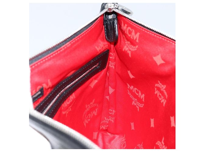 MCM Logogram Vicetos Tasche aus PVC-Leder MCM ~ Loveless Schwarz Silber Auth kk620 - Ansicht 16