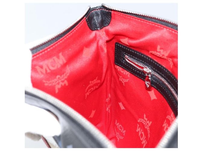 MCM Logogram Vicetos Tasche aus PVC-Leder MCM ~ Loveless Schwarz Silber Auth kk620 - Ansicht 17
