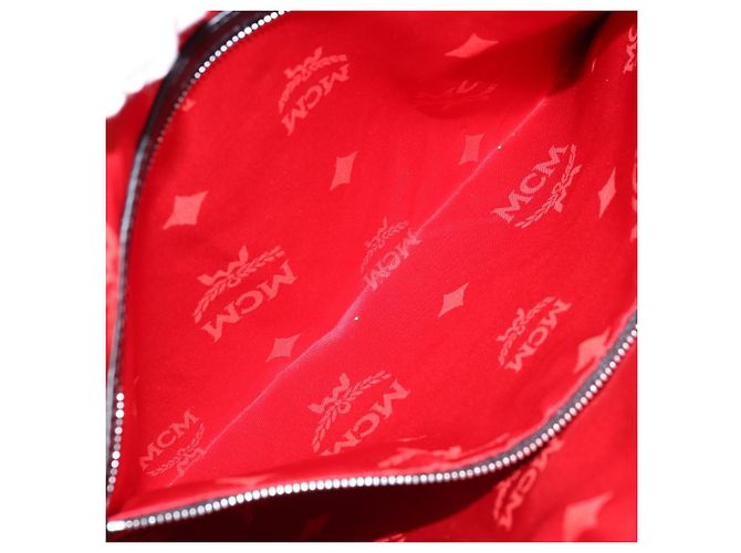 MCM Logogram Vicetos Tasche aus PVC-Leder MCM ~ Loveless Schwarz Silber Auth kk620 - Ansicht 19