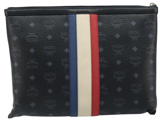 MCM Logogram Vicetos Tasche aus PVC-Leder MCM ~ Loveless Schwarz Silber Auth kk620 - Ansicht 3