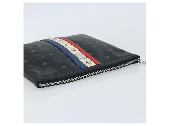 MCM Logogram Vicetos Tasche aus PVC-Leder MCM ~ Loveless Schwarz Silber Auth kk620 - Ansicht 6