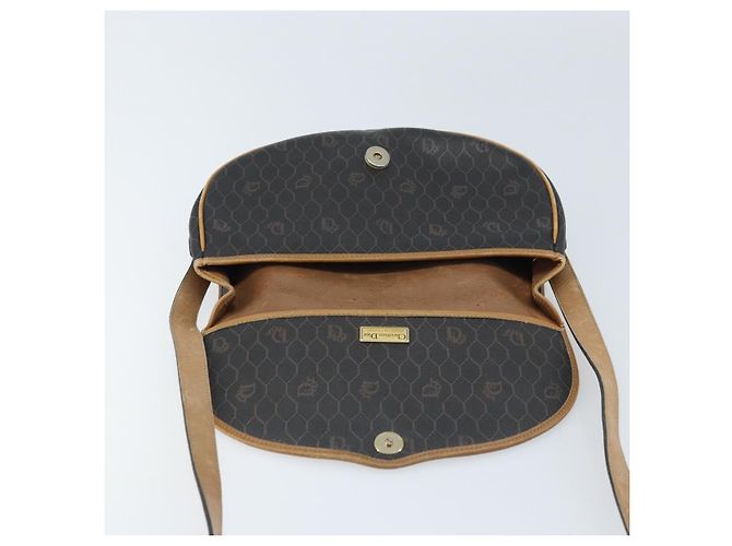 Borsa a spalla in tela a nido d'ape PVC nera e dorata Christian Dior Auth 172089 Nero D'oro - vista 10