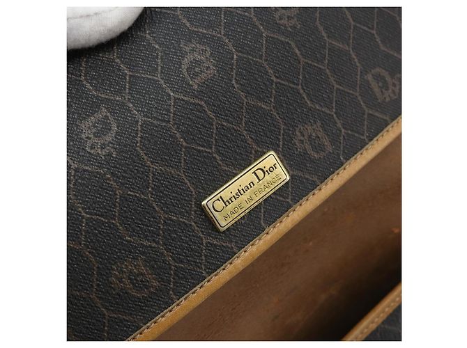Borsa a spalla in tela a nido d'ape PVC nera e dorata Christian Dior Auth 172089 Nero D'oro - vista 18
