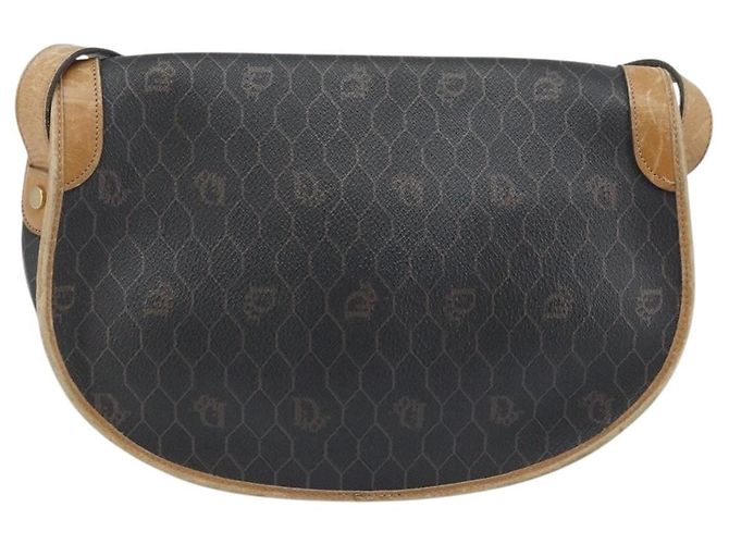Borsa a spalla in tela a nido d'ape PVC nera e dorata Christian Dior Auth 172089 Nero D'oro - vista 2