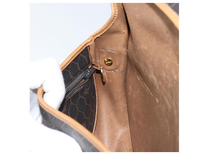 Borsa a spalla in tela a nido d'ape PVC nera e dorata Christian Dior Auth 172089 Nero D'oro - vista 20