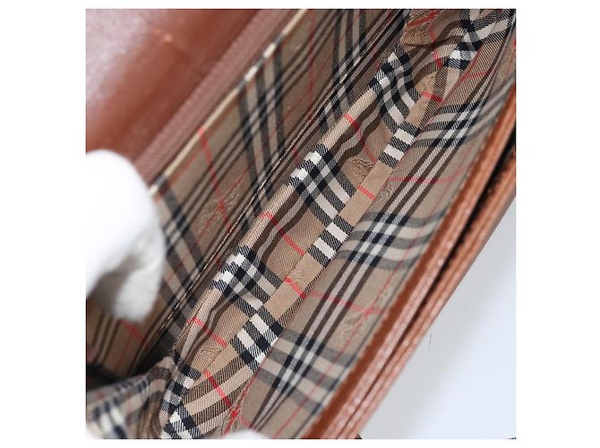 Borsa a Spalla Burberrys in Pelle Marrone Oro Auth ep13419 D'oro - vista 12