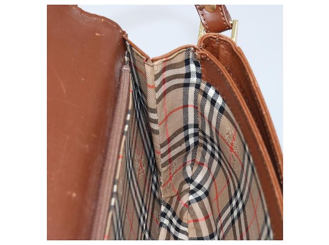 Borsa a Spalla Burberrys in Pelle Marrone Oro Auth ep13419 D'oro - vista 18
