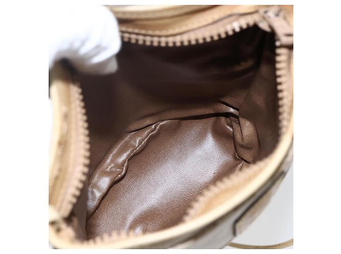 Céline Borsa a Spalla in Tela Macadam CELINE PVC Beige Oro Auth 173481 D'oro - vista 11