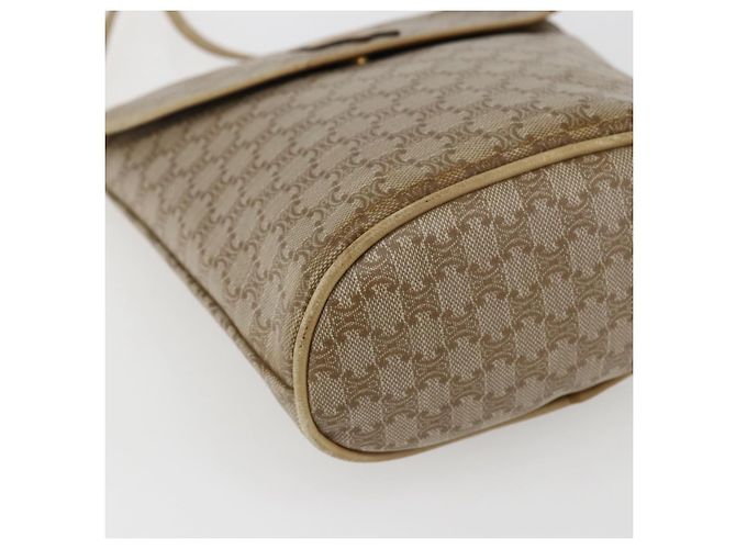 Céline Borsa a Spalla in Tela Macadam CELINE PVC Beige Oro Auth 173481 D'oro - vista 14