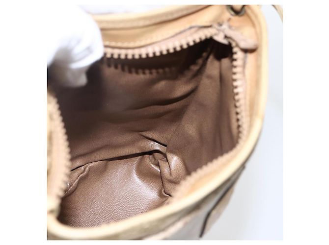 Céline Borsa a Spalla in Tela Macadam CELINE PVC Beige Oro Auth 173481 D'oro - vista 19