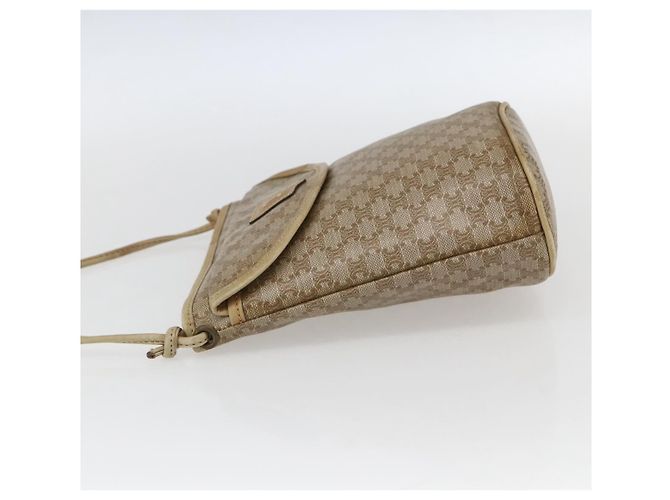 Céline Borsa a Spalla in Tela Macadam CELINE PVC Beige Oro Auth 173481 D'oro - vista 3