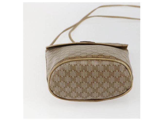 Céline Borsa a Spalla in Tela Macadam CELINE PVC Beige Oro Auth 173481 D'oro - vista 5
