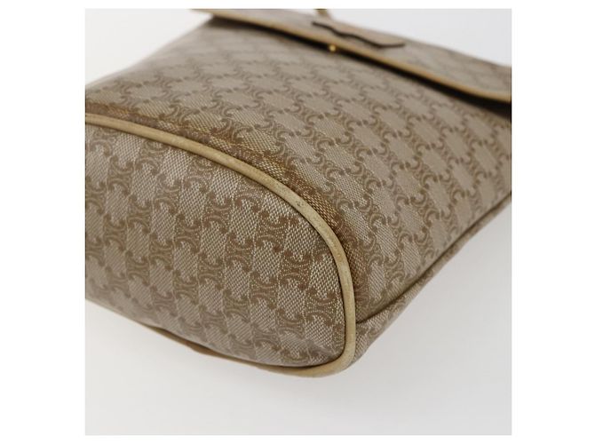 Céline Borsa a Spalla in Tela Macadam CELINE PVC Beige Oro Auth 173481 D'oro - vista 9