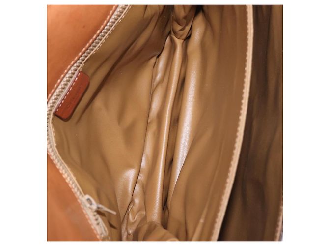 Céline Borsa a Spalla in Tela Macadam CELINE in Pelle PVC Marrone Oro Auth LNZ270 D'oro - vista 11
