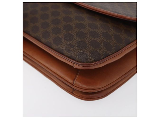 Céline Borsa a Spalla in Tela Macadam CELINE in Pelle PVC Marrone Oro Auth LNZ270 D'oro - vista 14