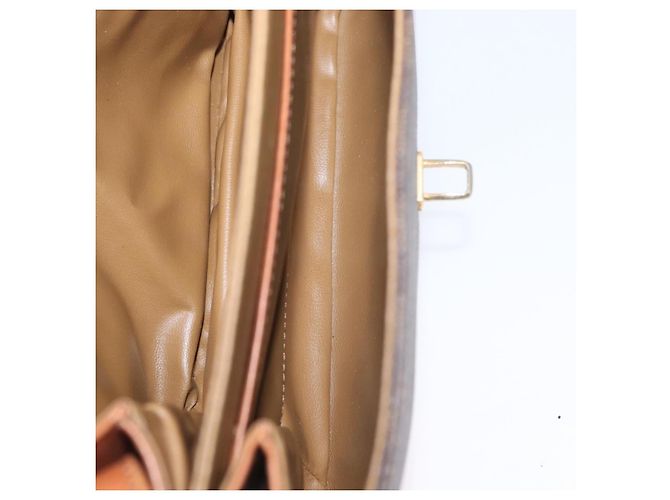 Céline Borsa a Spalla in Tela Macadam CELINE in Pelle PVC Marrone Oro Auth LNZ270 D'oro - vista 21