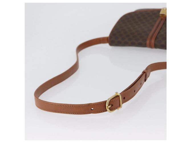 Céline Borsa a Spalla in Tela Macadam CELINE in Pelle PVC Marrone Oro Auth LNZ270 D'oro - vista 7