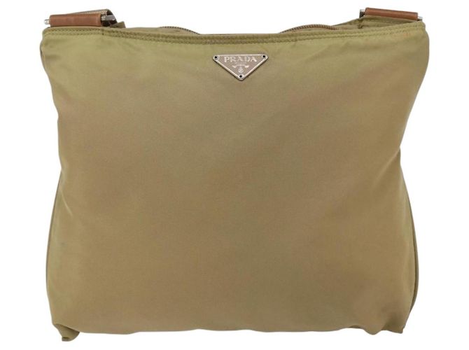 Borsa a Spalla Prada Nylon Beige Auth 171312 - vista 13