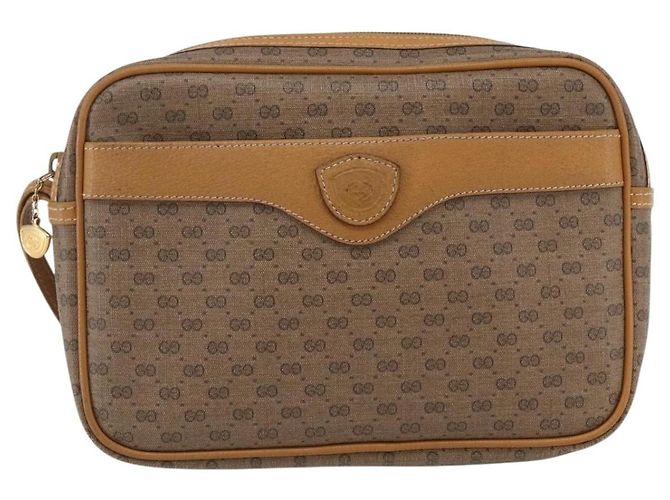 GUCCI Pochette Micro GG Supreme PVC Beige Oro 014 58 0097 Auth fm5160 D'oro - vista 13