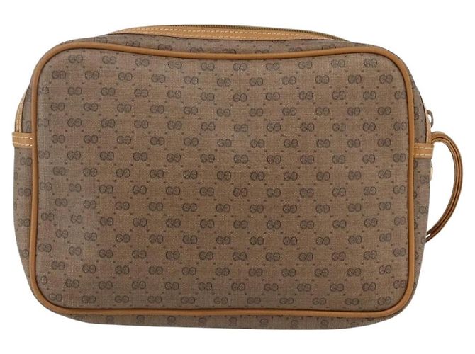 GUCCI Pochette Micro GG Supreme PVC Beige Oro 014 58 0097 Auth fm5160 D'oro - vista 2