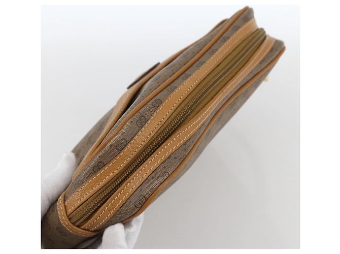GUCCI Pochette Micro GG Supreme PVC Beige Oro 014 58 0097 Auth fm5160 D'oro - vista 5