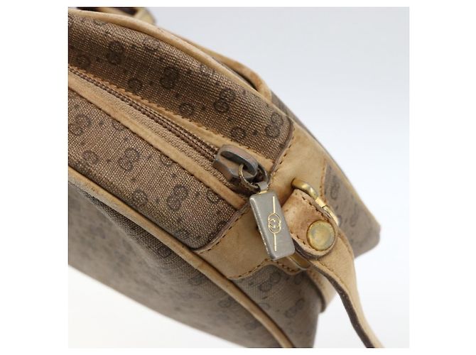 Gucci Borsa a Spalla Micro GG Supreme PVC Beige Oro 001 418 4795 Auth 173551 D'oro - vista 10