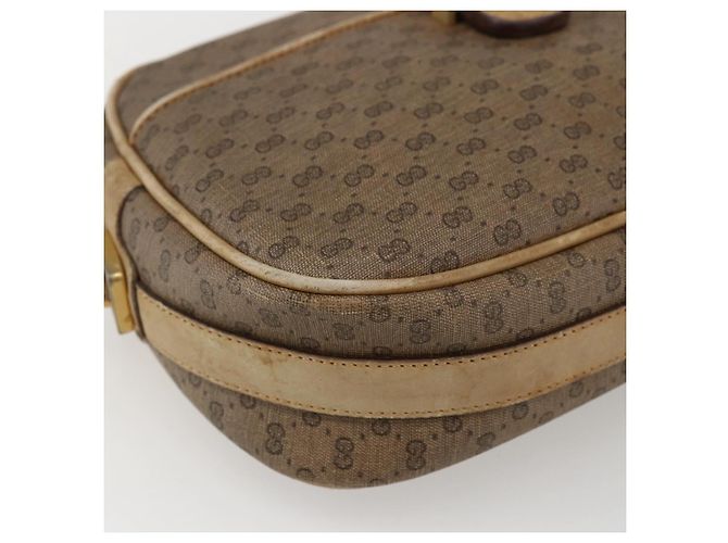 Gucci Borsa a Spalla Micro GG Supreme PVC Beige Oro 001 418 4795 Auth 173551 D'oro - vista 14