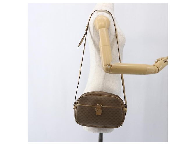 Gucci Borsa a Spalla Micro GG Supreme PVC Beige Oro 001 418 4795 Auth 173551 D'oro - vista 23