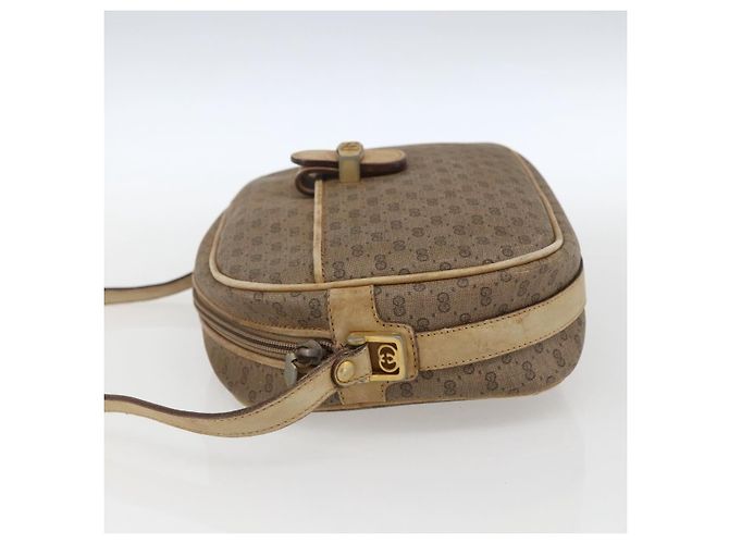 Gucci Borsa a Spalla Micro GG Supreme PVC Beige Oro 001 418 4795 Auth 173551 D'oro - vista 3